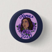 Badge Rond 2,50 Cm Kamala 2020 Floral Violet Art (Devant)