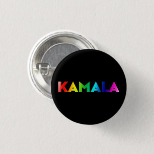 Badge Rond 2,50 Cm Kamala dégradé arc-en-ciel typographie moderne noi