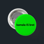Badge Rond 2,50 Cm kamala est noir brat et cool vert néon<br><div class="desc">kamala est noir brat et néon vert bouton cool. Texte noir entièrement personnalisable sur arrière - plan couleur vert néon modifiable.</div>