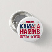 Badge Rond 2,50 Cm Kamala Harris (Devant & derrière)