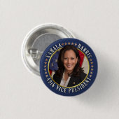 Badge Rond 2,50 Cm Kamala Harris 49e vice-présidente (Devant & derrière)