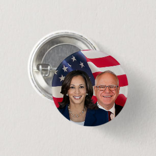 Badge Rond 2,50 Cm Kamala Harris et Tim Walz