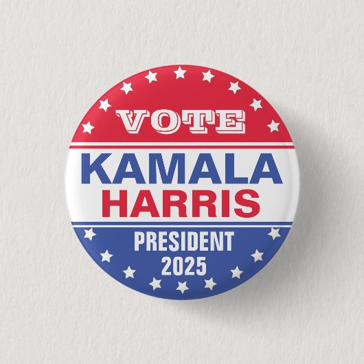 Badge Rond 2,50 Cm Kamala Harris Modèle des élections (Devant)