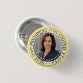 Badge Rond 2,50 Cm Kamala Harris Pin présidentiel (Devant & derrière)
