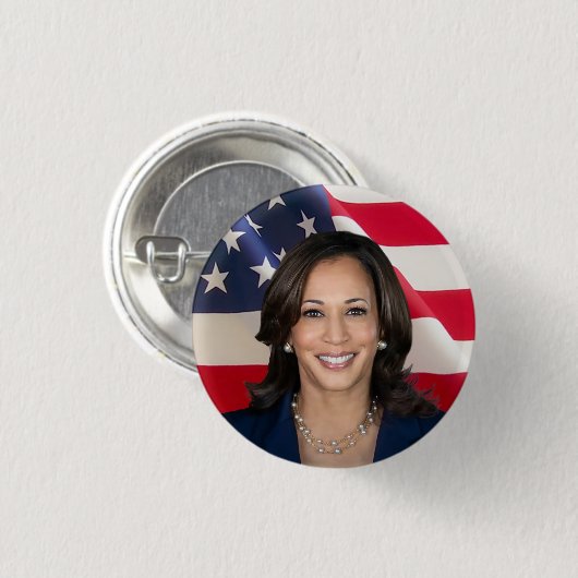 Badge Rond 2,50 Cm Kamala Harris pour l'Amérique (Devant & derrière)