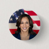 Badge Rond 2,50 Cm Kamala Harris pour l'Amérique (Devant)