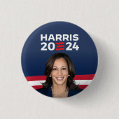 Badge Rond 2,50 Cm Kamala Harris pour le président 2024 (Devant)