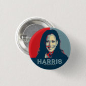 Badge Rond 2,50 Cm Kamala Harris Pour Président 2024 (Devant & derrière)