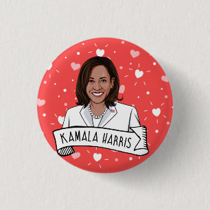 Badge Rond 2,50 Cm Kamala Harris Saint Valentin