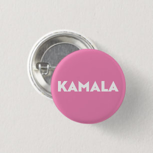 Badge Rond 2,50 Cm kamala moderne typographie audacieuse blanc et ros