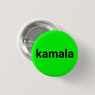 Badge Rond 2,50 Cm kamala texte minimaliste noir néon vert cool