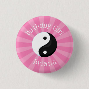 Badge Rond 2,50 Cm Karate Anniversaire Fille