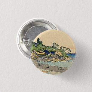 Badge Rond 2,50 Cm Katsushika Hokusai Enoshima dans la province de Sa