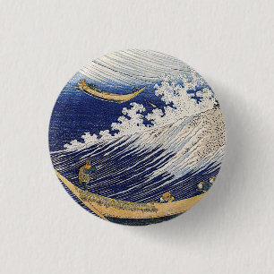 Badge Rond 2,50 Cm Katsushika Hokusai.  Ocean waves 