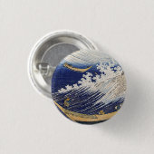 Badge Rond 2,50 Cm Katsushika Hokusai.  vagues  (Devant & derrière)