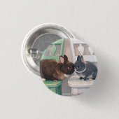 Badge Rond 2,50 Cm Kawaii Anime Two Bunnies Button (Devant & derrière)