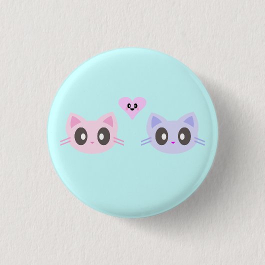 Badge Rond 2,50 Cm kawaii kitty love (Devant)