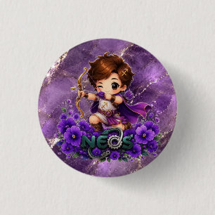 Badge Rond 2,50 Cm Kawaii Neos Zodiaque Sagittaire