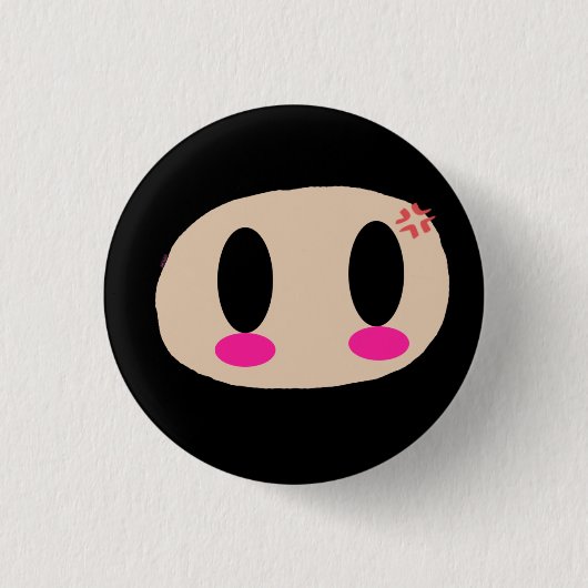 Badge Rond 2,50 Cm Kawaii Ninja font face au bouton (Devant)