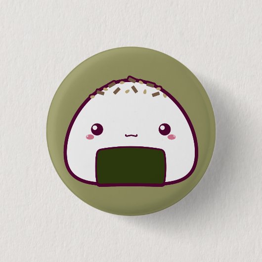 Badge Rond 2,50 Cm Kawaii Onigiri (Devant)