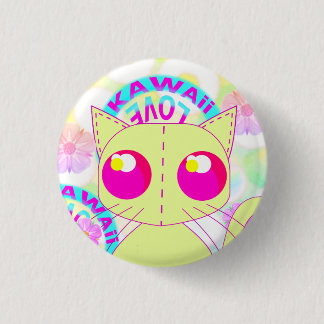 Badge Rond 2,50 Cm Kawaii toy yellow kitty button