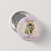 Badge Rond 2,50 Cm Keeshond Heart Maman (Devant & derrière)