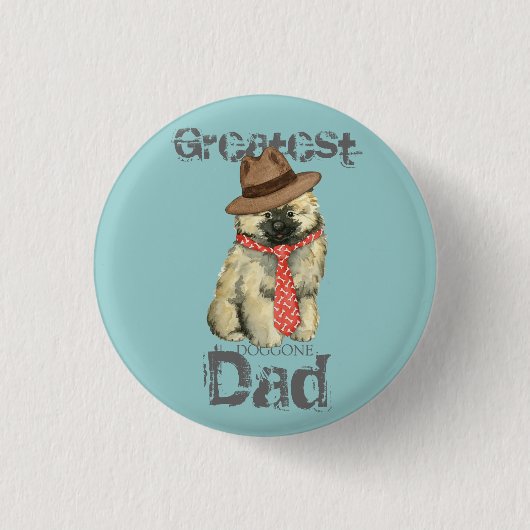 Badge Rond 2,50 Cm Keeshond Papa (Devant)