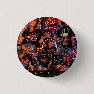 Badge Rond 2,50 Cm KGOD Radio Late Night