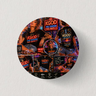 Badge Rond 2,50 Cm KGOD Radio Late Night