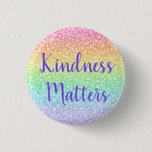 Badge Rond 2,50 Cm Kindness Matters & Doodles Rainbow Button