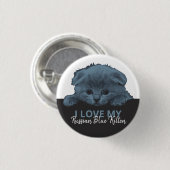 Badge Rond 2,50 Cm Kitten bleu russe (Devant & derrière)