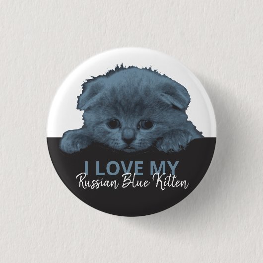 Badge Rond 2,50 Cm Kitten bleu russe (Devant)