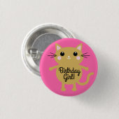 Badge Rond 2,50 Cm Kitty Chat Anniversaire Fête Enfants (Devant & derrière)