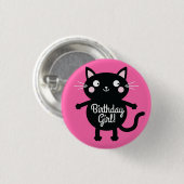 Badge Rond 2,50 Cm Kitty Chat Anniversaire Fête Enfants (Devant & derrière)