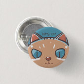 Badge Rond 2,50 Cm Kitty Chat Faced (Devant & derrière)