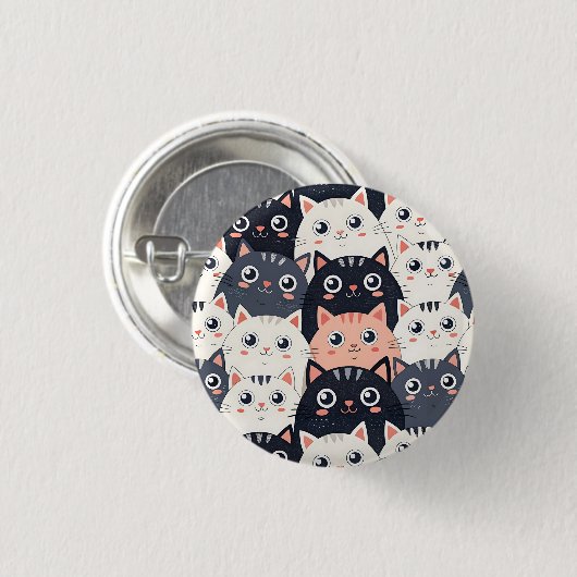 Badge Rond 2,50 Cm Kitty Kat Kaleidoscope (Devant & derrière)