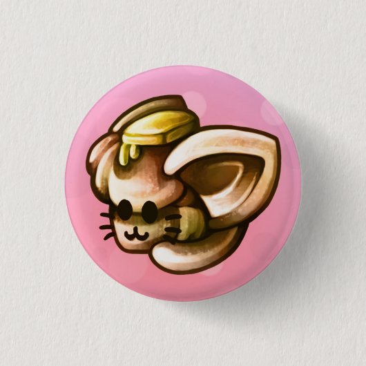 Badge Rond 2,50 Cm KittyLoafDinnerRoll (Devant)