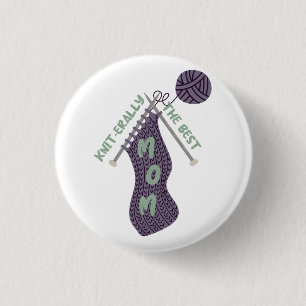 Badge Rond 2,50 Cm Knit-erally la meilleure maman