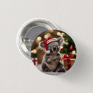Badge Rond 2,50 Cm "Koala Kris Kringle : Noël en dessous"