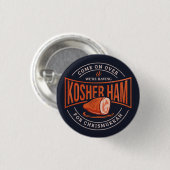 Badge Rond 2,50 Cm Kosher Ham pour Chrismukkah Hanoukka (Devant & derrière)