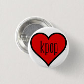 Badge Rond 2,50 Cm Kpop du coeur I ! (Devant & derrière)