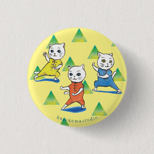 Badge Rond 2,50 Cm Kung Fu Cats Round Button, Small, 1¼ Inch Button
