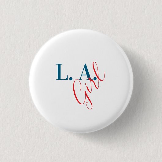 Badge Rond 2,50 Cm L. A. Girl Los Angeles Moderne Minimaliste Simple (Devant)