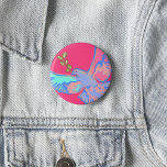 Badge Rond 2,50 Cm La colombe de la paix, pas de guerre rose<br><div class="desc">Ce magnifique porte - clé personnalisé présente une colombe de paix colorée et artistique en bleu rose sur arrière - plan rose chaud dans le style pop-art. Idéal pour montrer magnifiquement votre attitude envers la paix et la liberté, contre la guerre et la violence. Pour les pacifistes, les manifestations anti-guerre...</div>