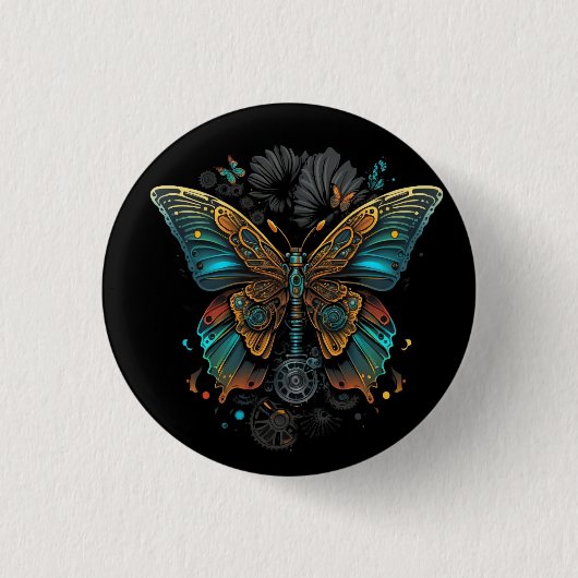 Badge Rond 2,50 Cm la conception papillon (Devant)