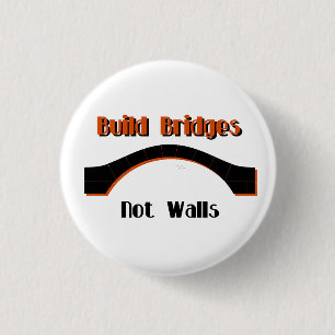 Badge Rond 2,50 Cm La construction jette un pont sur pas le bouton de