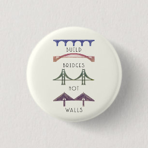 Badge Rond 2,50 Cm La construction jette un pont sur pas le bouton de