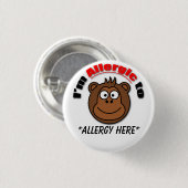 Badge Rond 2,50 Cm La coutume badine l'insigne d'allergie (Devant & derrière)