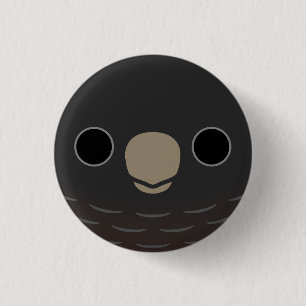 Badge Rond 2,50 Cm La face d'un cacatoès Gang-gang femelle