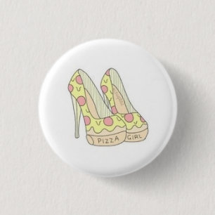Badge Rond 2,50 Cm La fille de pizza gîte la norme de //, bouton ron